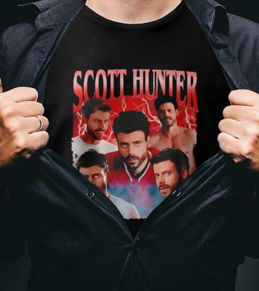 Scott Hunter Lightning Background Multiple Poses T-Shirt