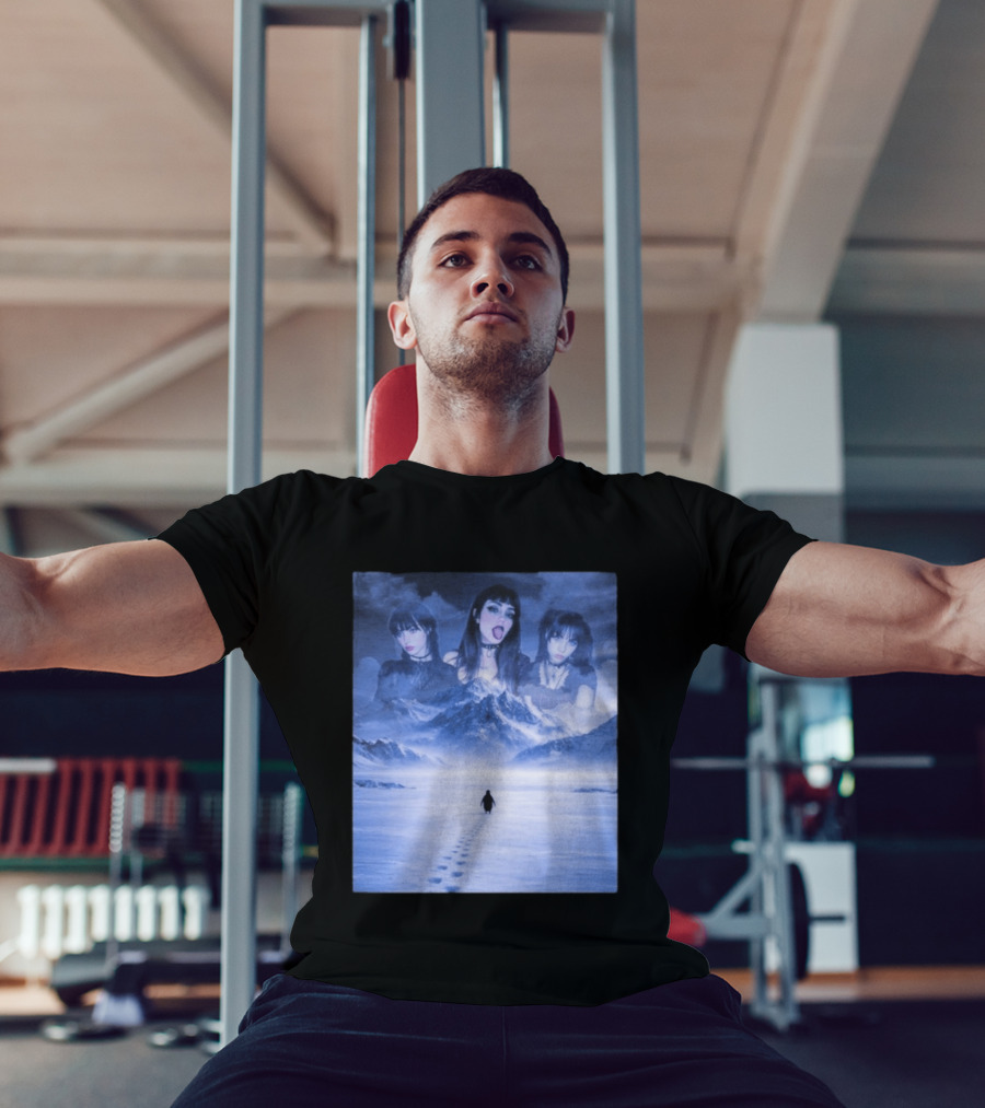 Nihilist Penguin Goth Girls Dark Winter Mountain Scene T-Shirt