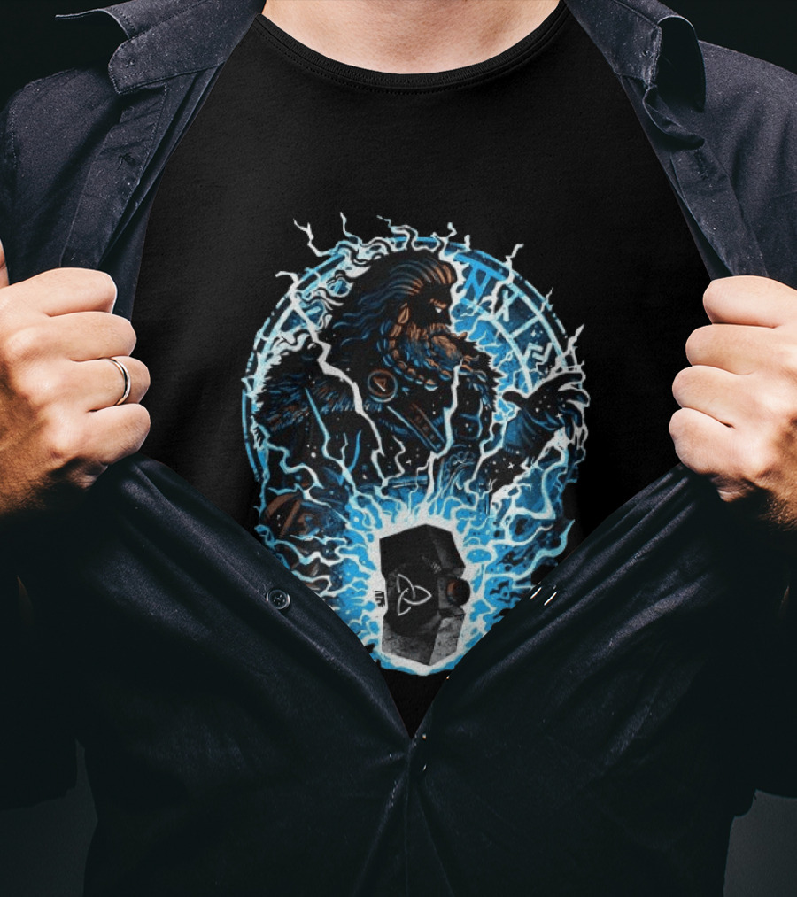 Thor Norse God Of Thunder Mjolnir Lightning Power Norse Mythology T-Shirt