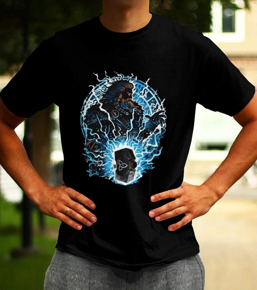 Thor Norse God Of Thunder Mjolnir Lightning Power Norse Mythology T-Shirt