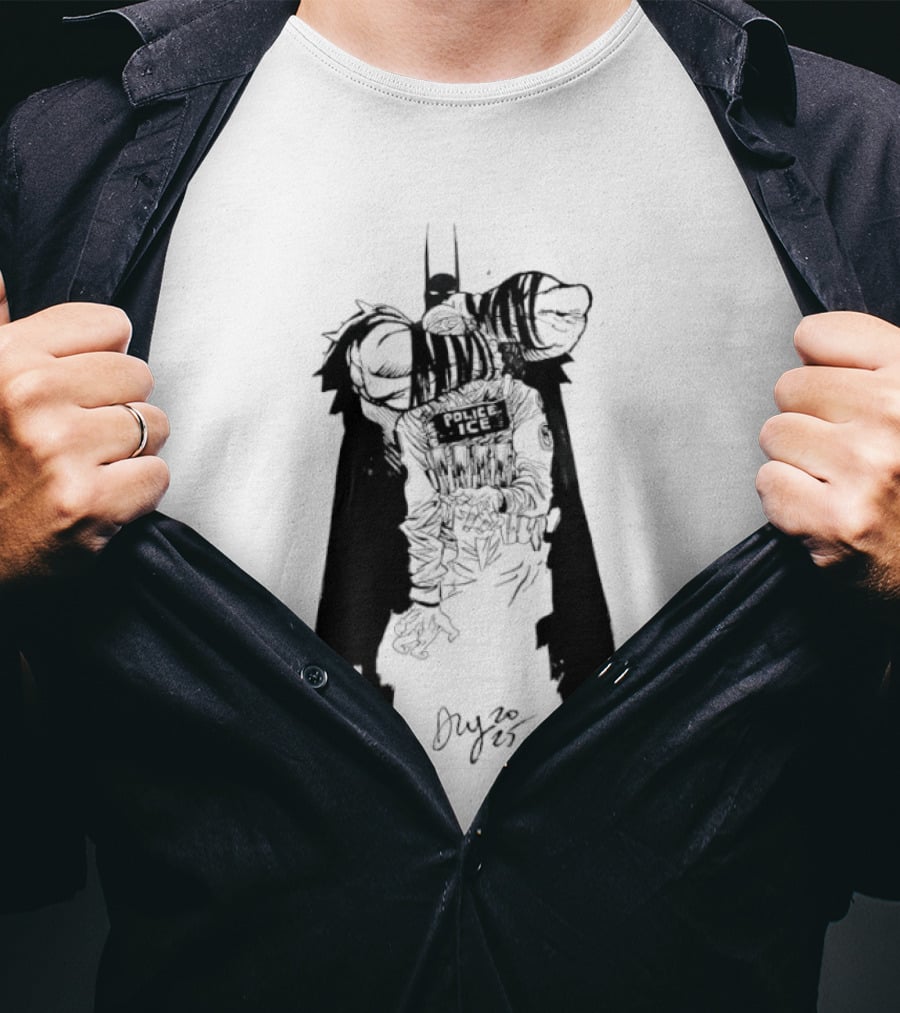 Absolute Batman Police ICE Joker Batman Sketch T-Shirt