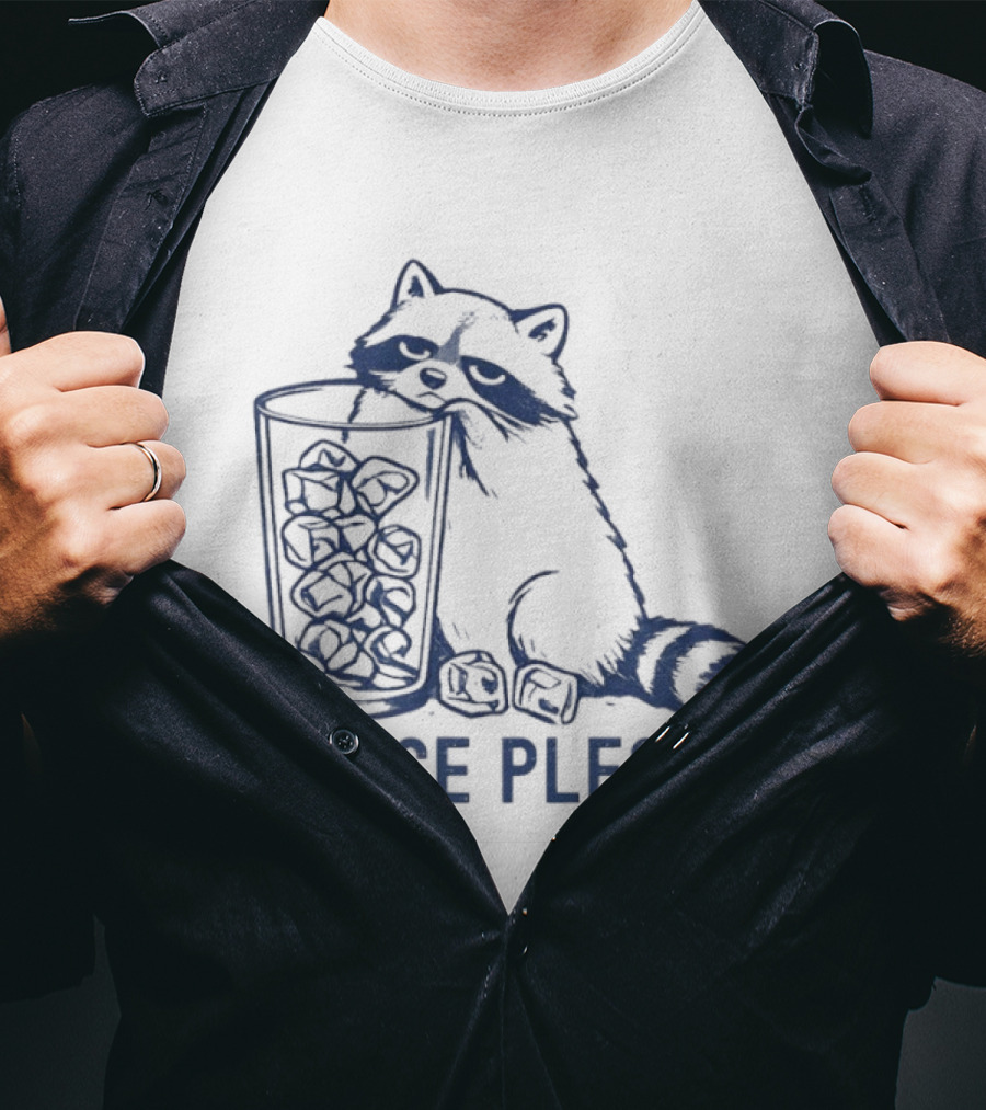 Raccoon Illustration No Ice Please T-Shirt
