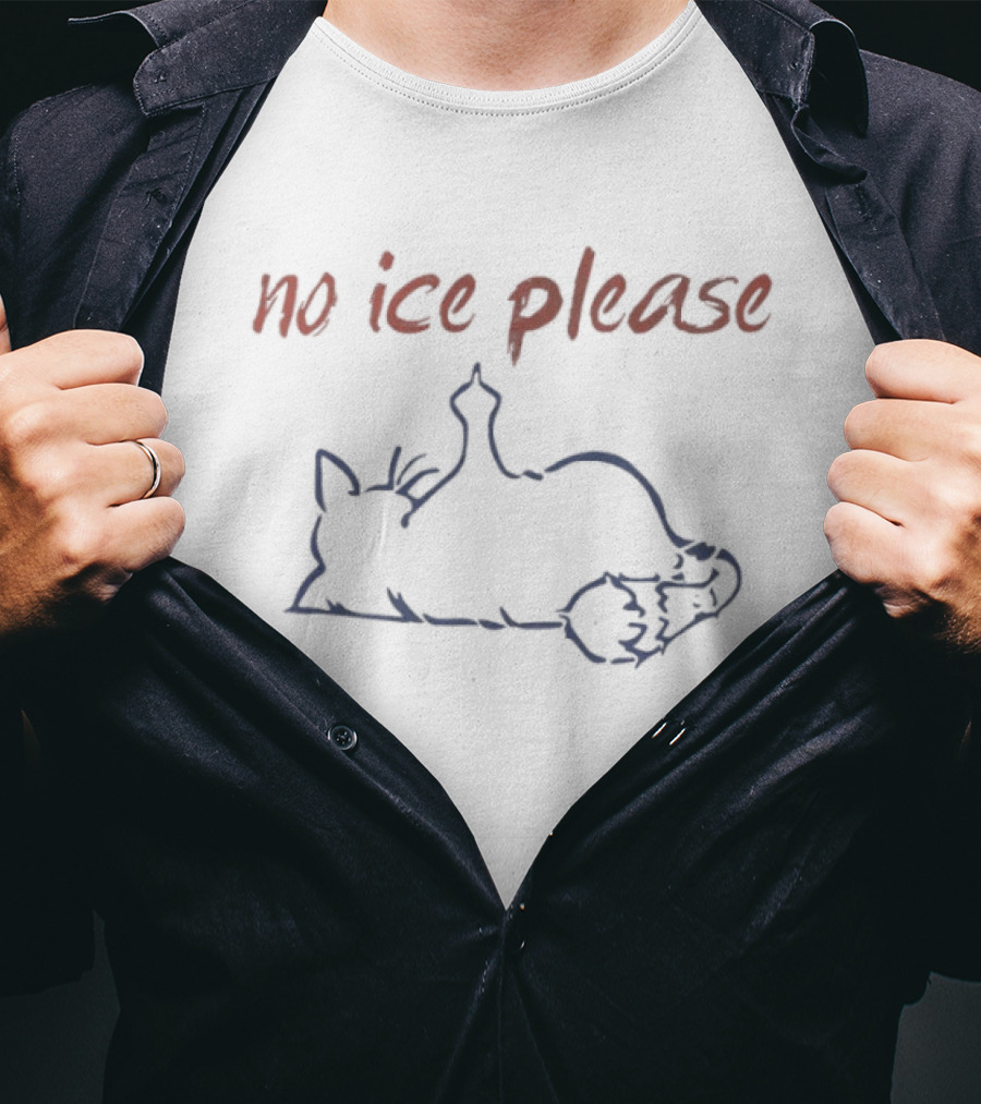 Cat No ICE Please Protest Message T-Shirt