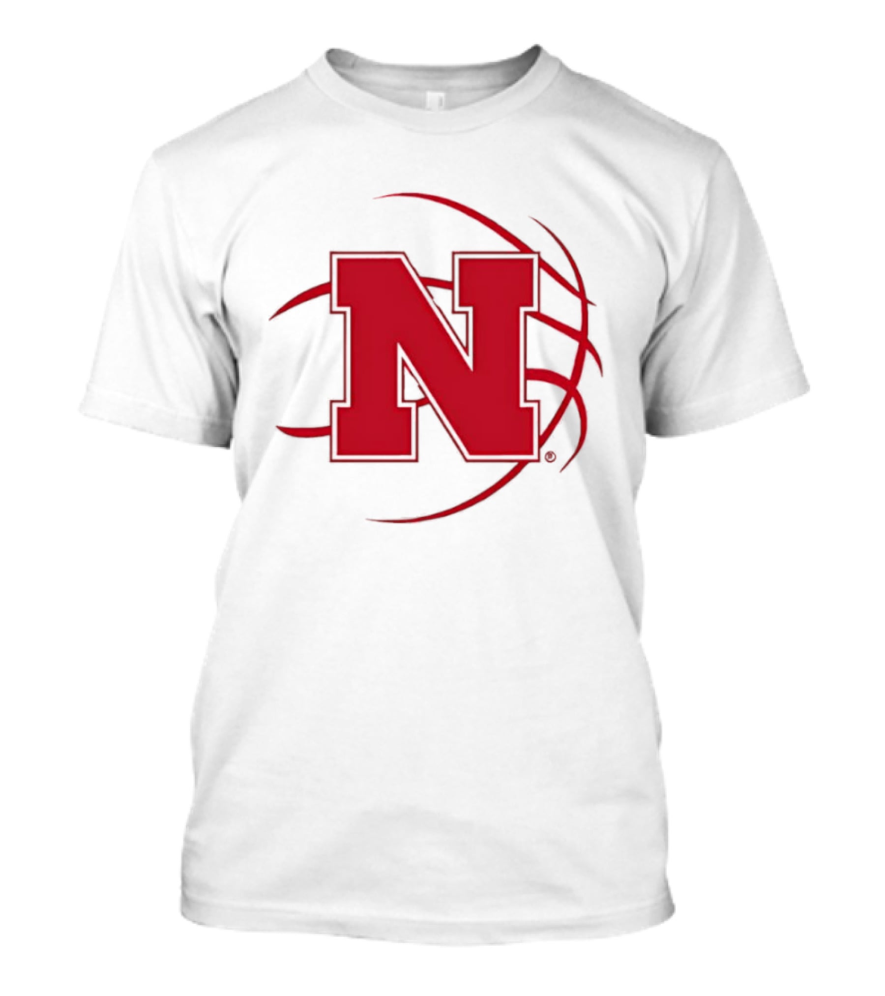 Nebraska Basketball Red N And Ball T-Shirt