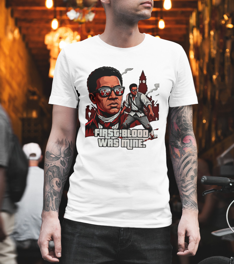 First Blood Was Mine Cool Character Action Scene T-Shirt