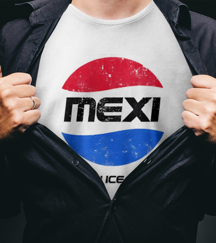 Mexi Enjoy Ice Free Red Blue Iconic Beverage Humor T-Shirt