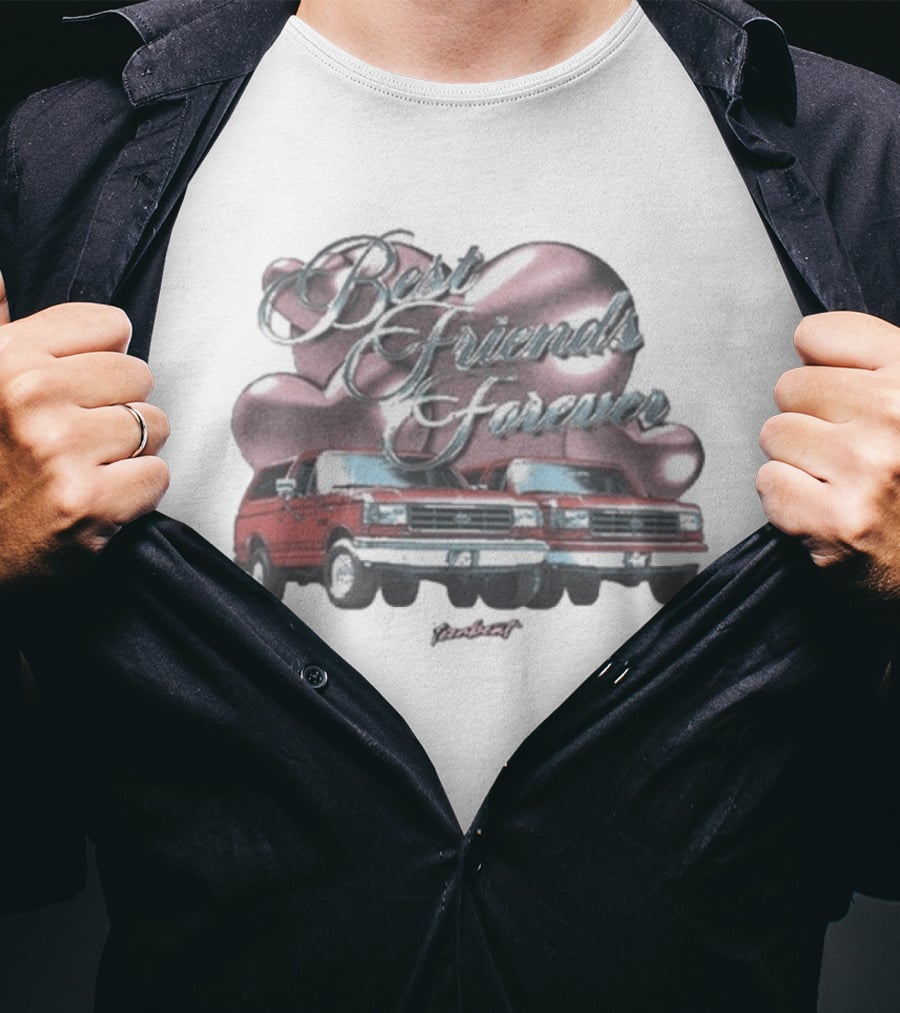 Best Friends Forever Vintage Trucks Heartbeat T-Shirt