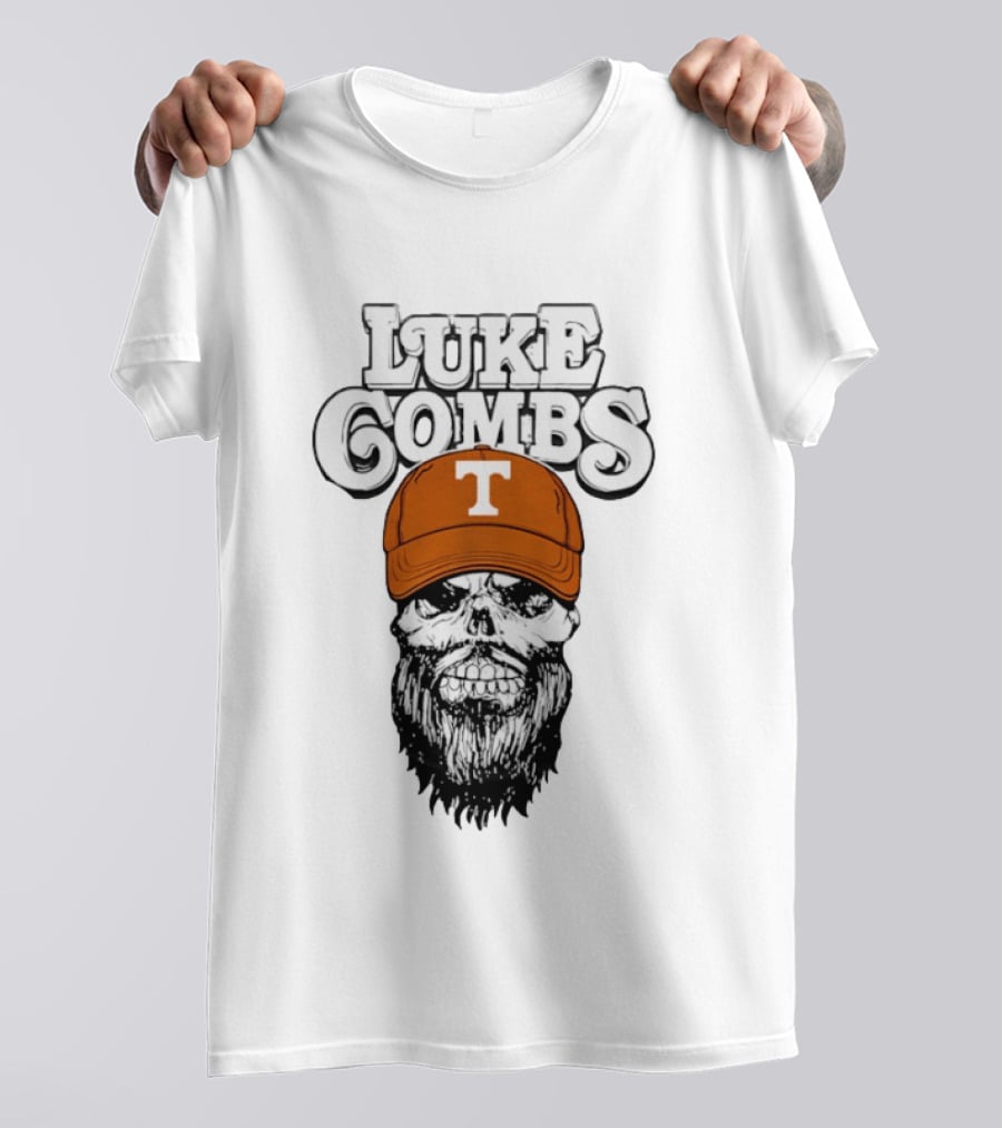 Luke Combs Tennessee Volunteers Skull Cap NCAA T-Shirt