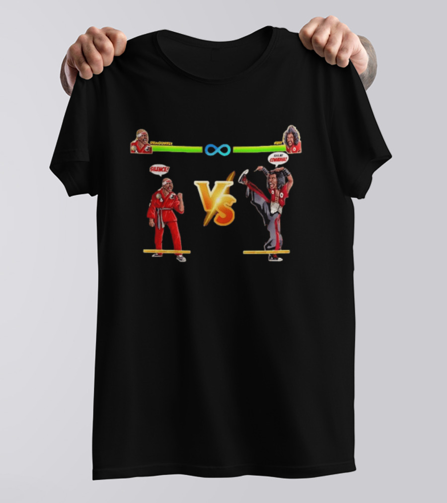 Dragonfly Jones Silence Vs Shonuff Kiss My Converse Gaming In Living Color T-Shirt