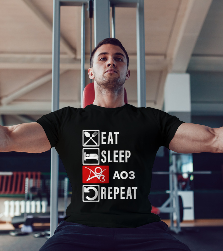 Eat Sleep AO3 Repeat Fanfiction Enthusiast Lifestyle T-Shirt