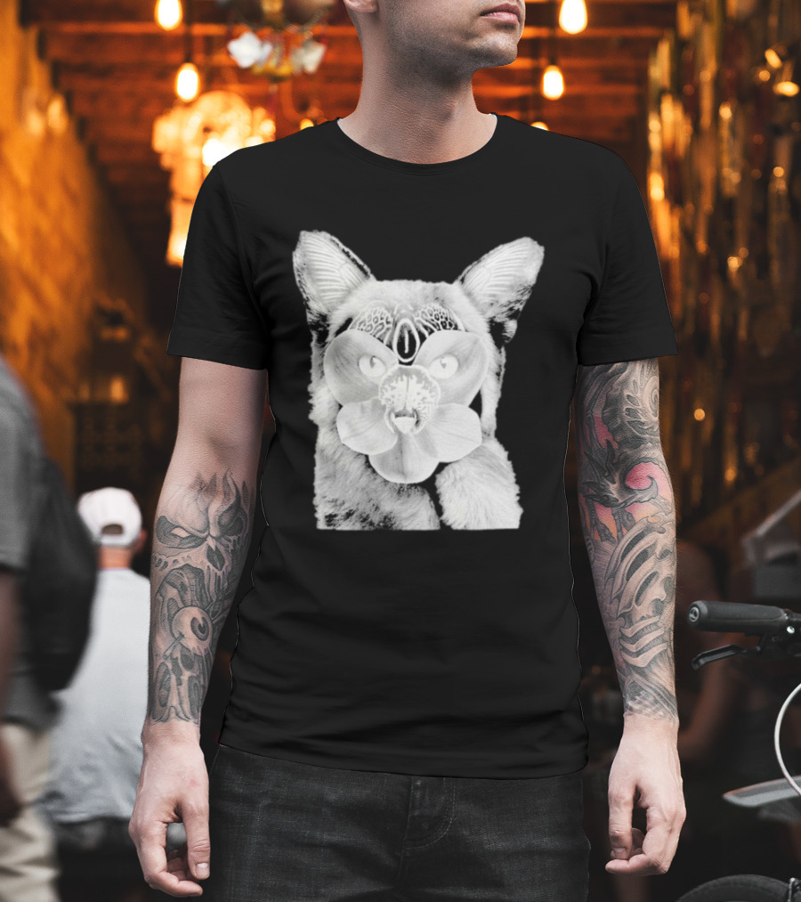 Galantis Palladium Cat Mask Orchid Eyes Black And White T-Shirt