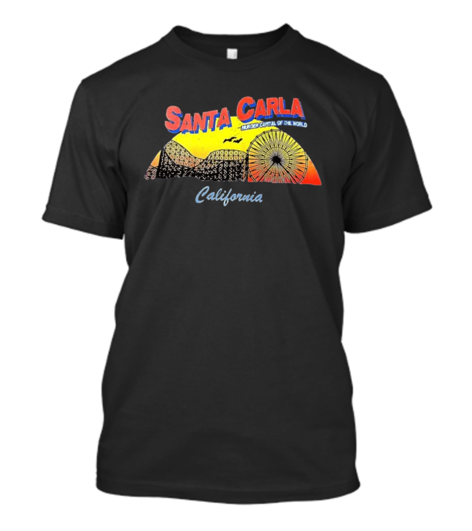 Santa Carla California Murder Capital Of The World Ferris Wheel And Roller Sunset T-Shirt