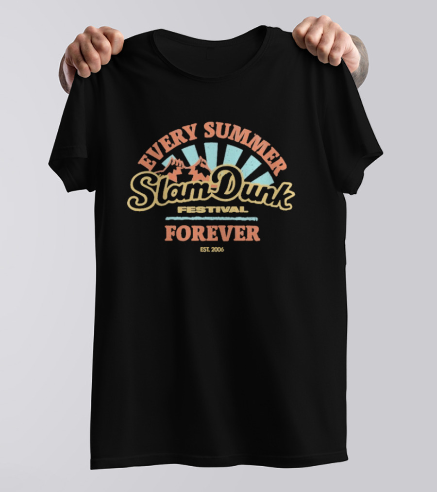 Slam Dunk Festival Every Summer Forever Est 2006 Retro Style Sunburst T-Shirt