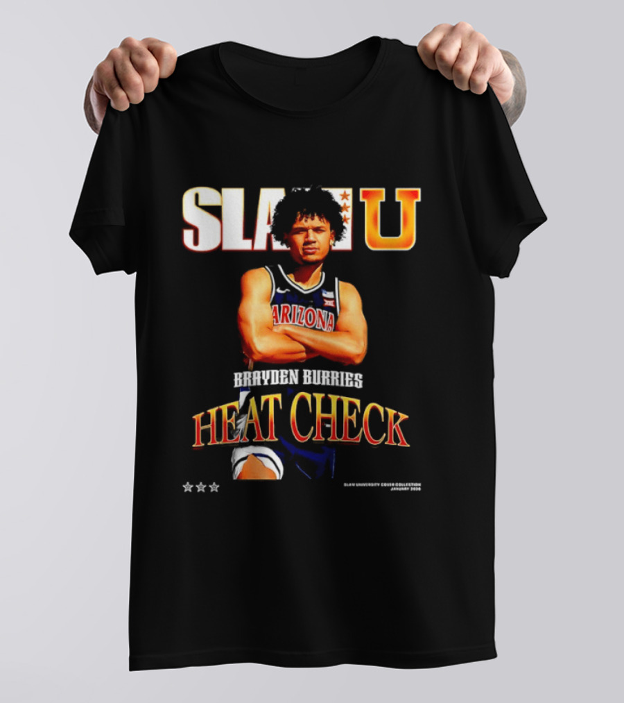 SlamU Brayden Burries Heat Check Arizona Basketball Star T-Shirt