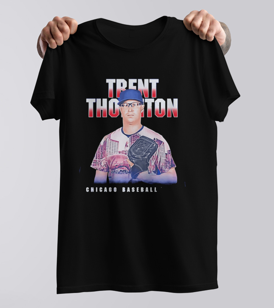 Trent Thornton Chicago Baseball Player Landmark Urban Skyline T-Shirt