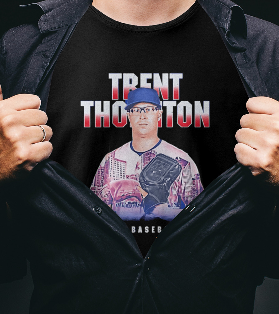 Trent Thornton Chicago Baseball Player Landmark Urban Skyline T-Shirt