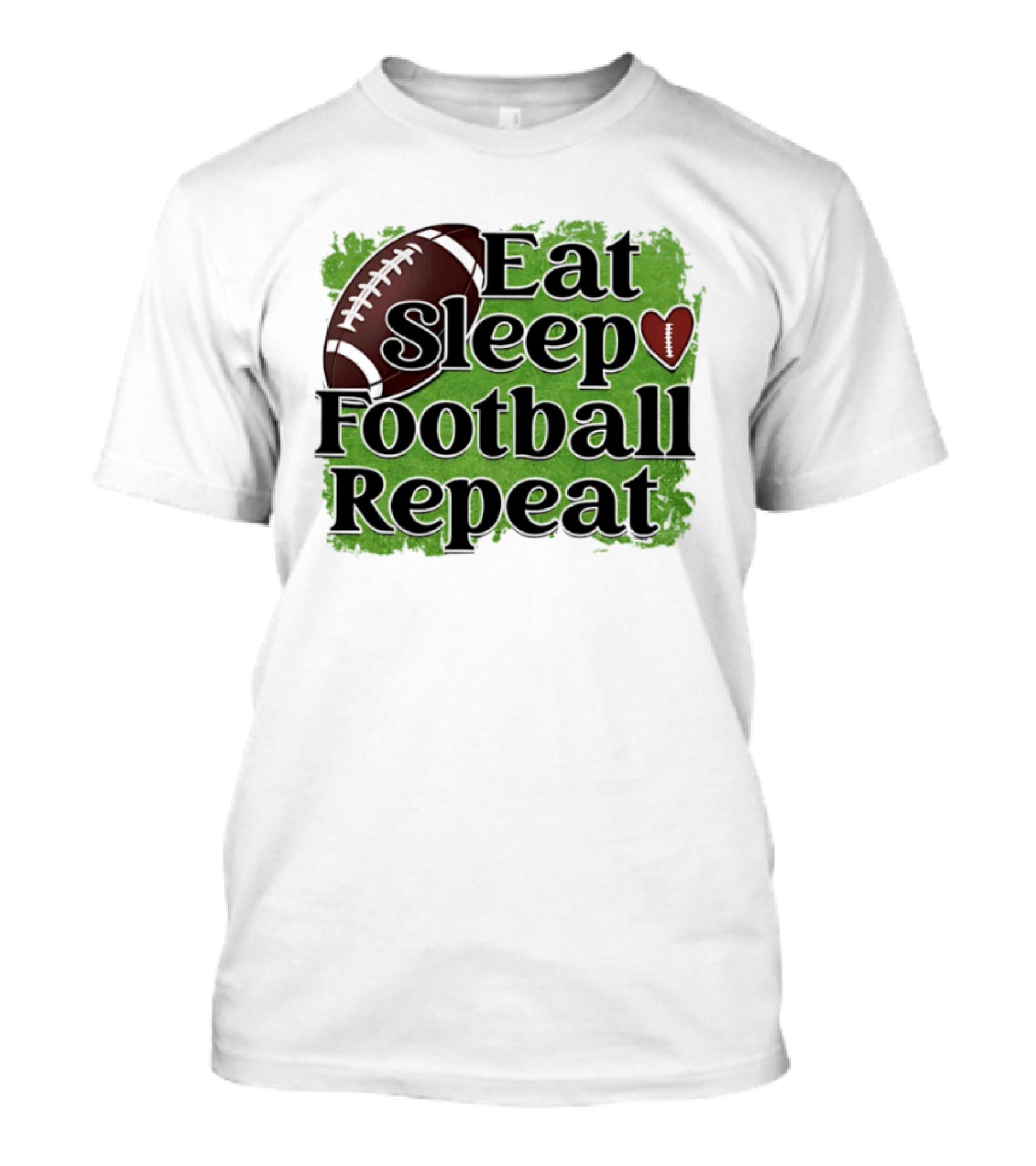 Eat Sleep Football Repeat Heart Football T-Shirt