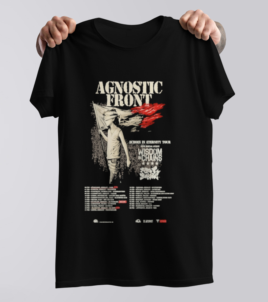 Agnostic Front European Echoes In Eternity Tour 2026 Punk Tour Dates T-Shirt