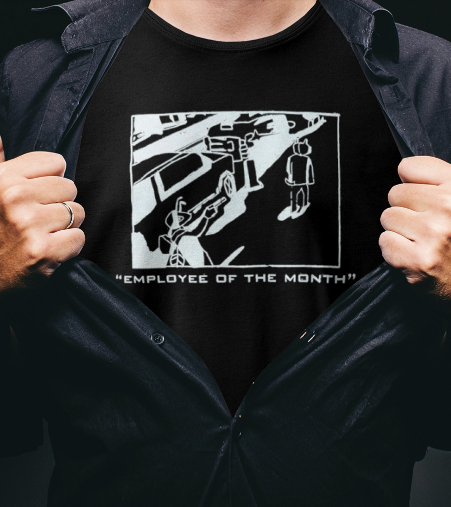 Employee Of The Month Comic Style Action Scene T-Shirt