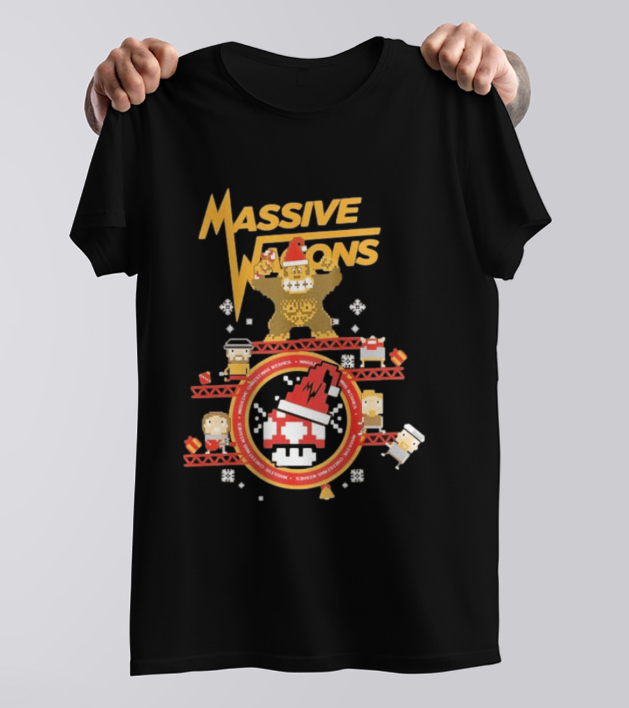 Massive Wagons 8bit Xmas Christmas Festive Donkey Kong T-Shirt