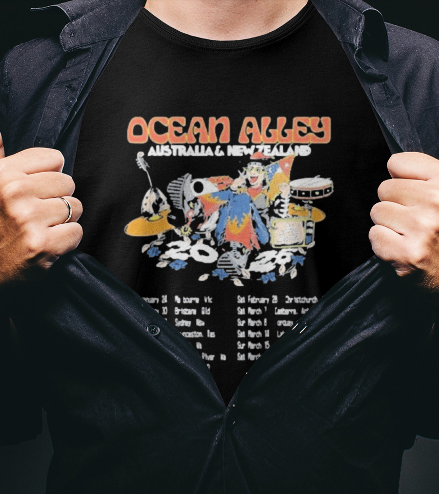 Ocean Alley Australia & New Zealand 2026 Tour Dates Music Band T-Shirt