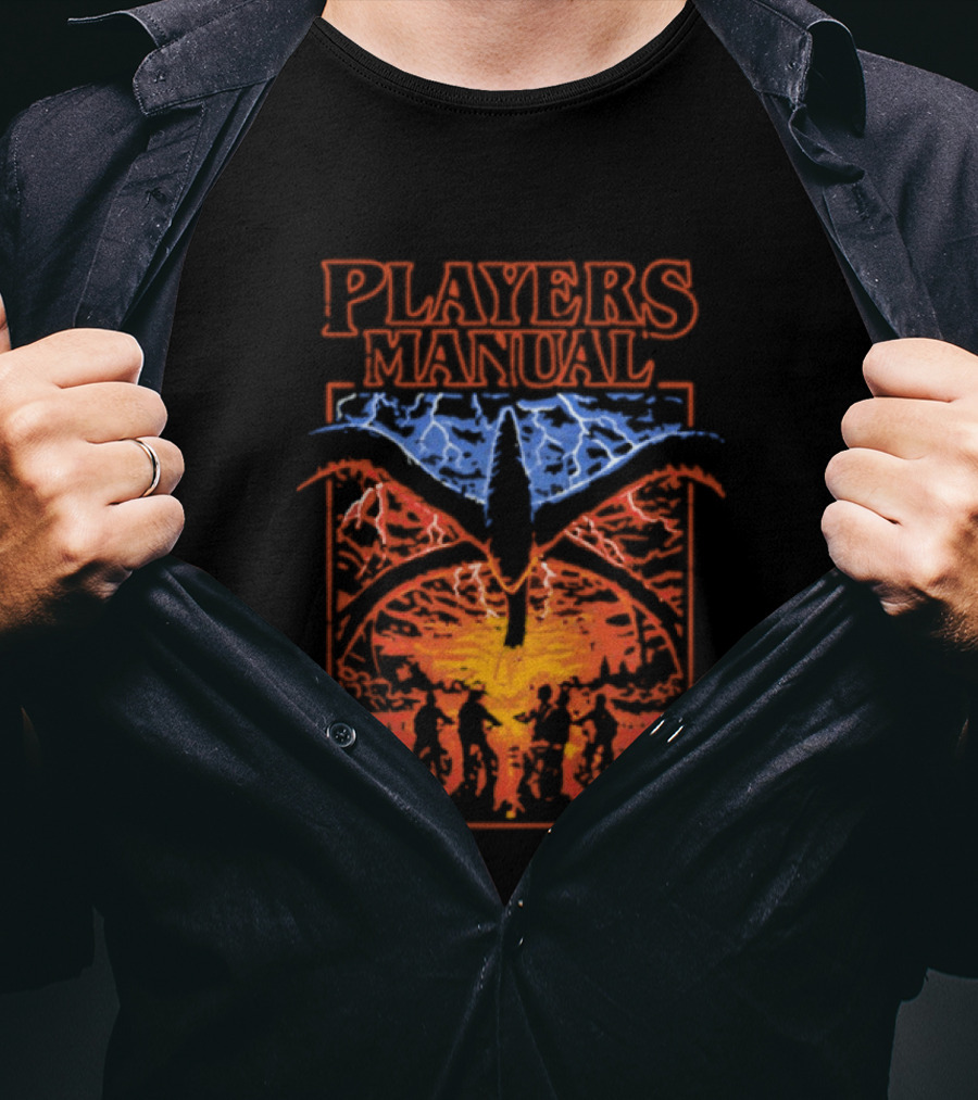 Players Manual Stranger Things Demogorgon Lightning T-Shirt