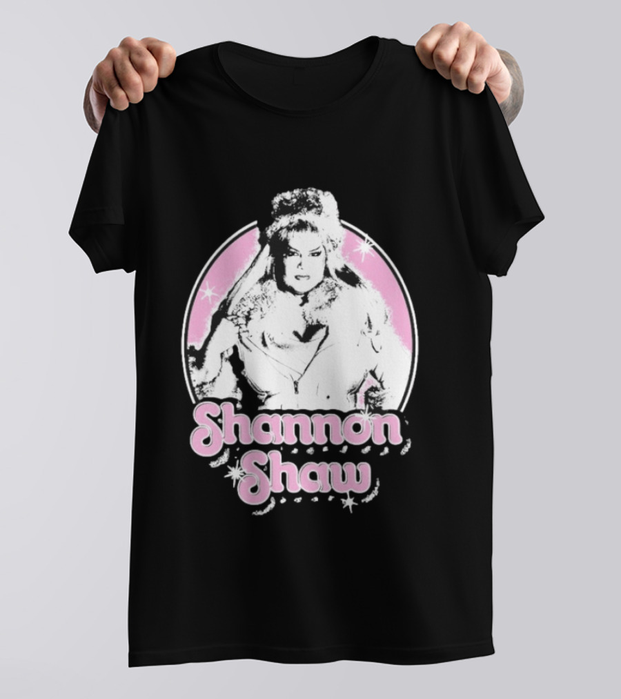 Shannon Shaw Fur Coat Glamour Pink Starry T-Shirt