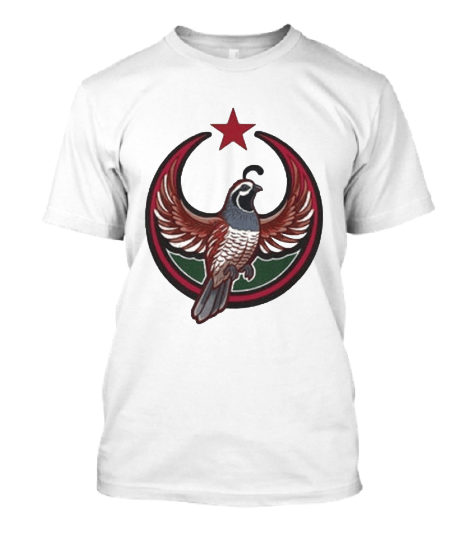 California Quail Rebel Crescent Star T-Shirt
