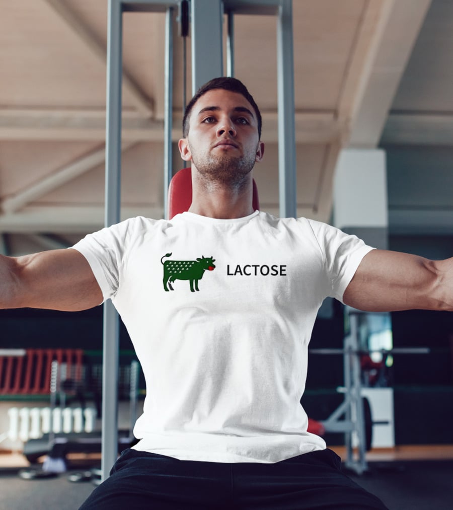 Lactose Cow 2026 Eating Red Apple T-Shirt