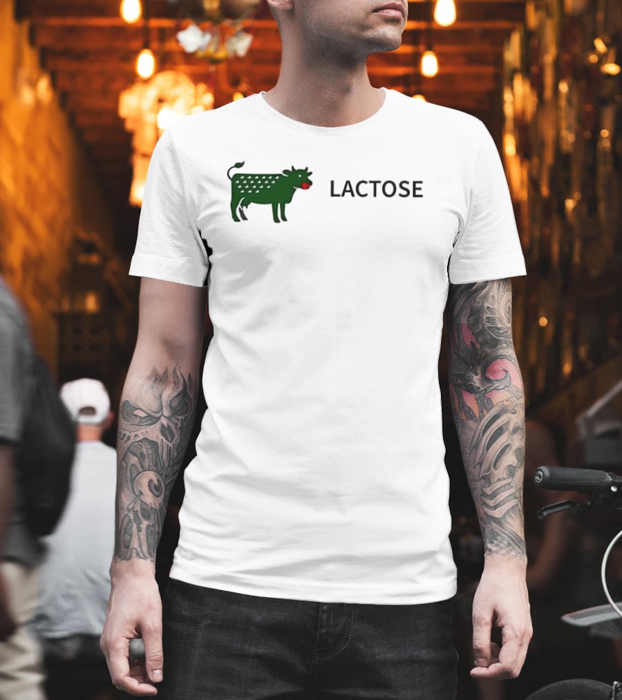 Lactose Cow 2026 Eating Red Apple T-Shirt