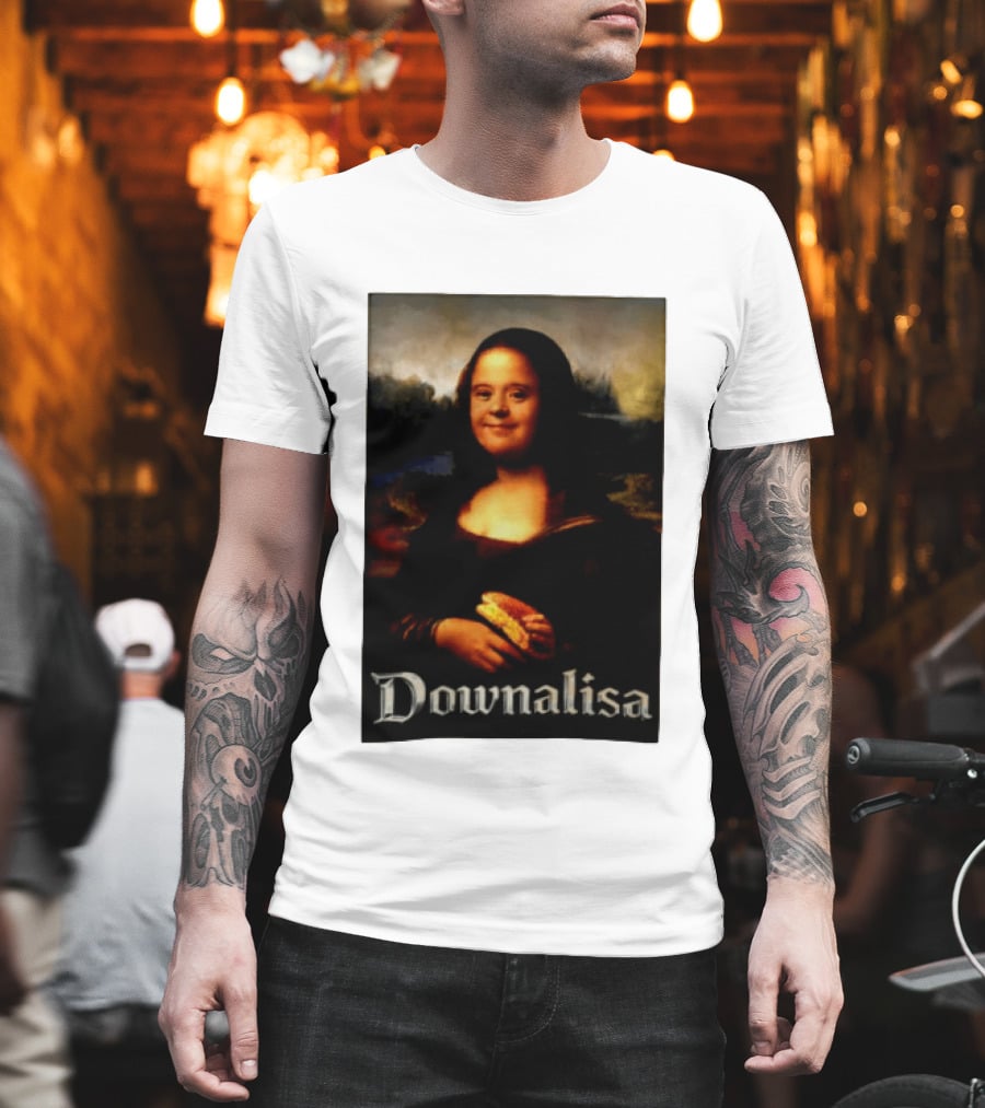 Downalisa Mona Lisa Parody Featuring T-Shirt