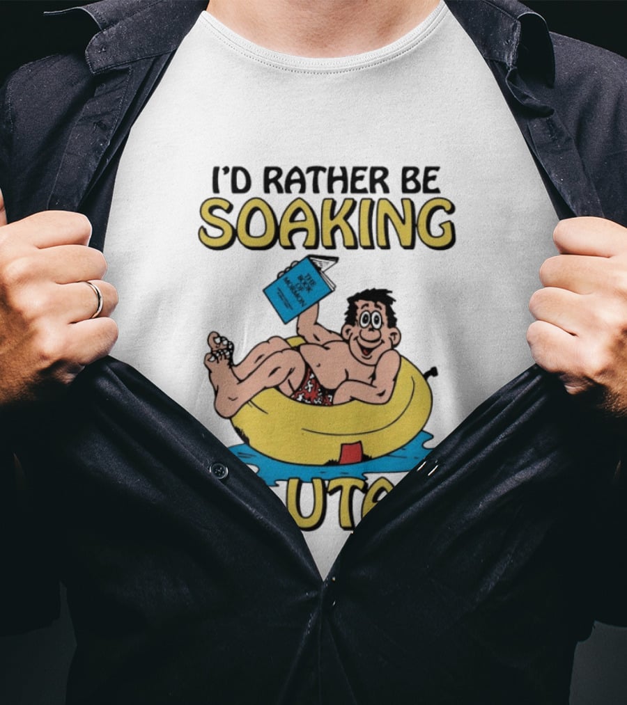 I'd Rather Be Soaking In Utah The Book Of Mormon Fun Relaxing Character With Yellow Inner Tube T-Shirt