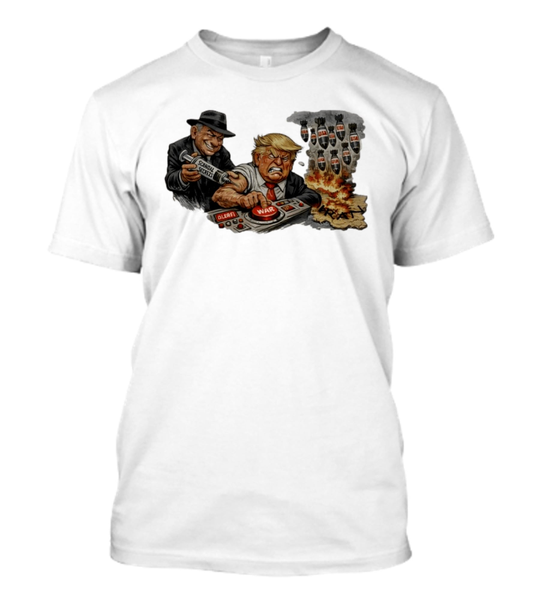 Israel Trump War Trigger US Iran Tensions Satirical Commentary T-Shirt
