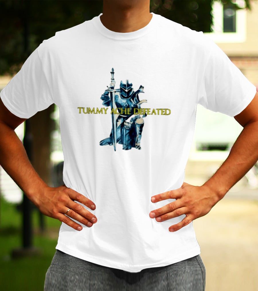 Tummy Ache Defeated Medieval Knight T-Shirt