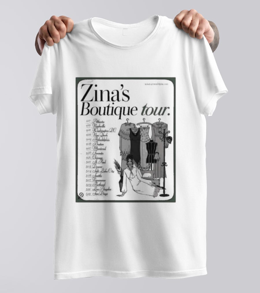 Zina's Boutique Tour Dates 2026 Fashion Collection T-Shirt