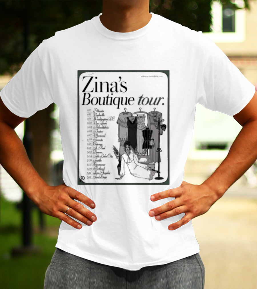 Zina's Boutique Tour Dates 2026 Fashion Collection T-Shirt