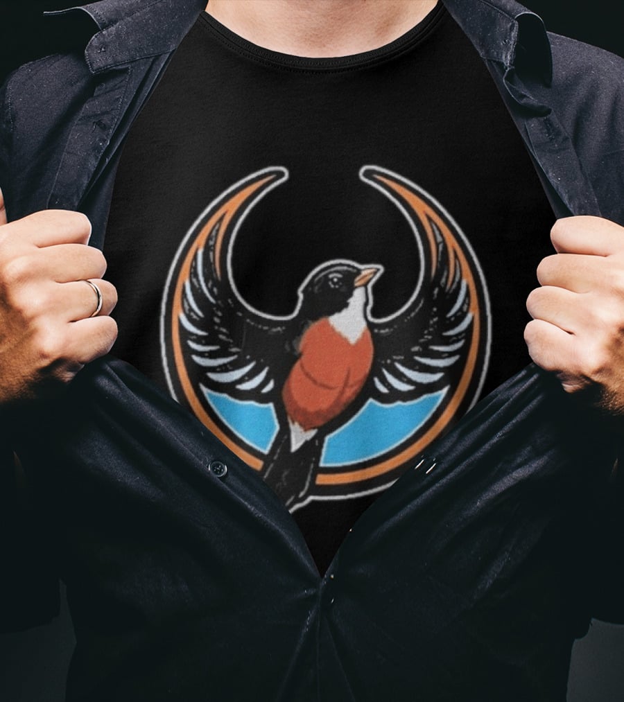 American Robin Rebel Resistance Michigan Wisconsin State Bird T-Shirt