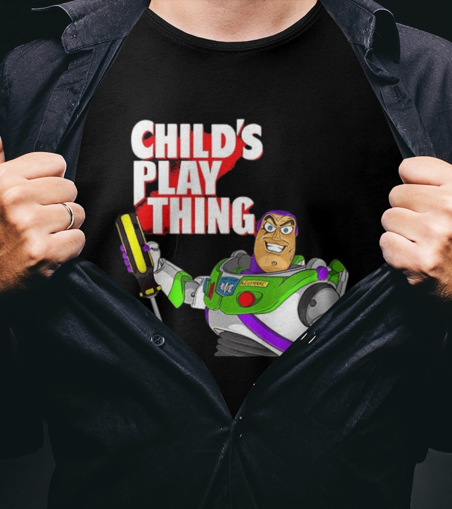 Child's Play Thing Buzz Lightyear Horror Crossover Toy Story T-Shirt