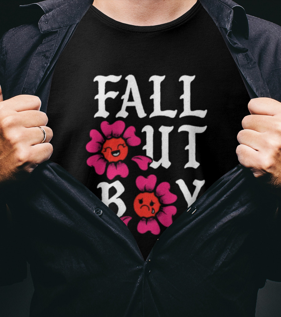 Fall Out Boy Floral Pink Red Flowers T-Shirt