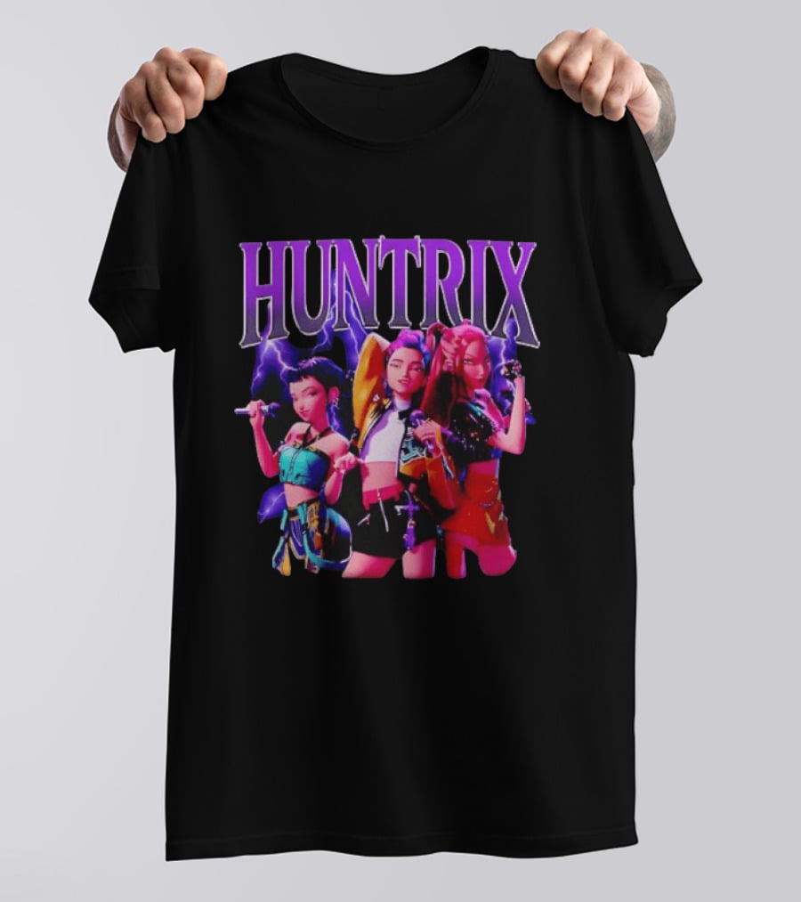 Huntrix Girls Trio Power Pose With Lightning Effect T-Shirt