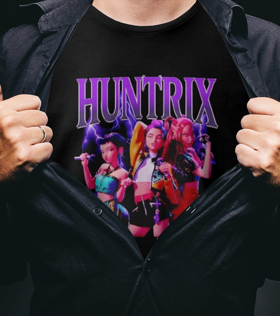Huntrix Girls Trio Power Pose With Lightning Effect T-Shirt