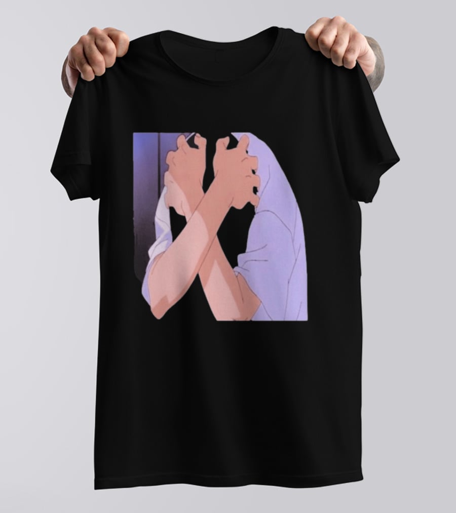 Ikari Shinji Sad Guy Clenched Hands Anime Scene T-Shirt