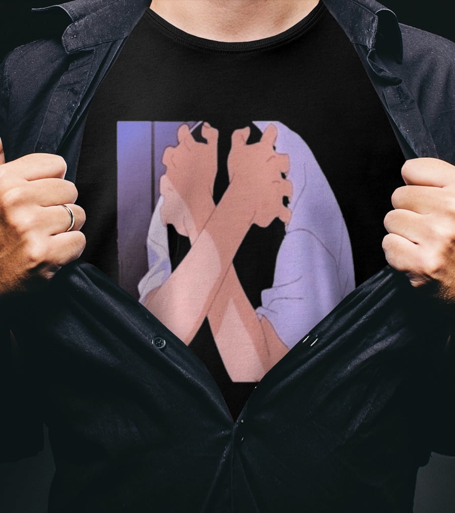 Ikari Shinji Sad Guy Clenched Hands Anime Scene T-Shirt