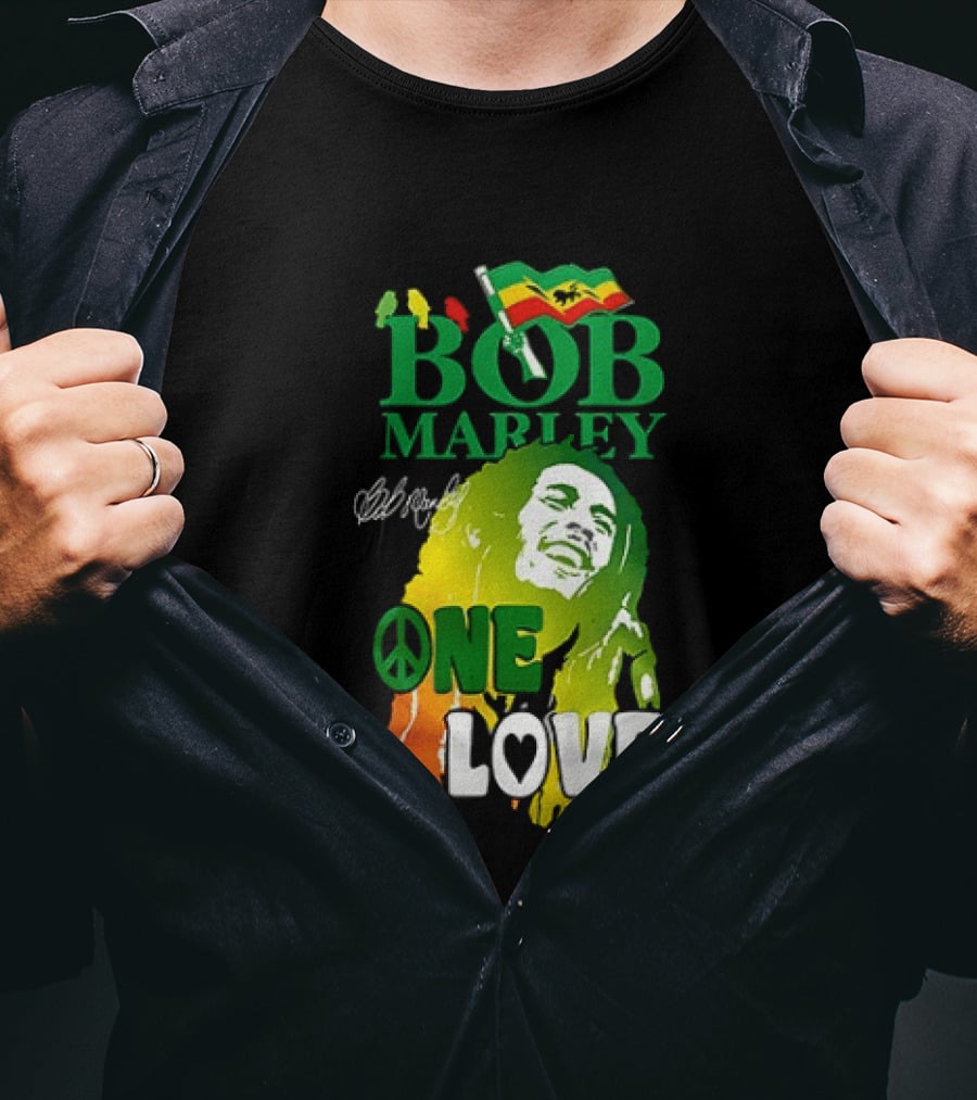 Kansas City Chiefs Bob Marley One Love Peace T-Shirt