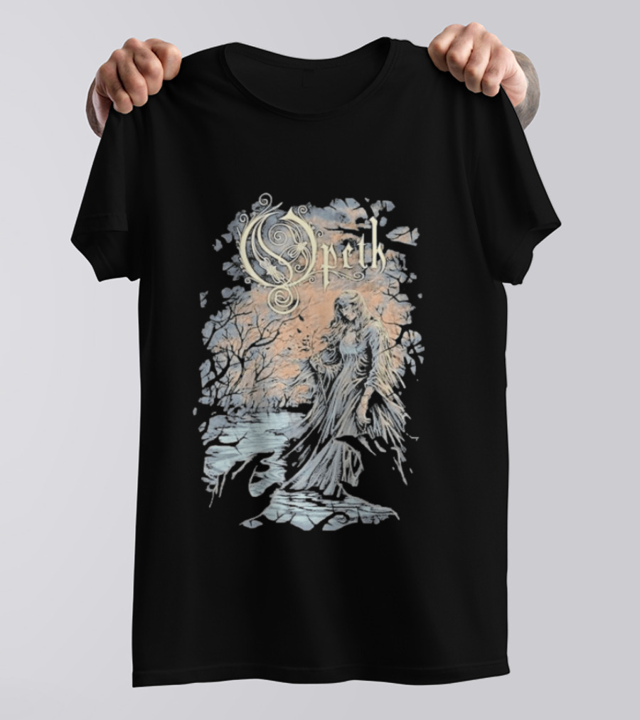 Opeth Voice Of Treason Ghostly Woman Winter Scene T-Shirt