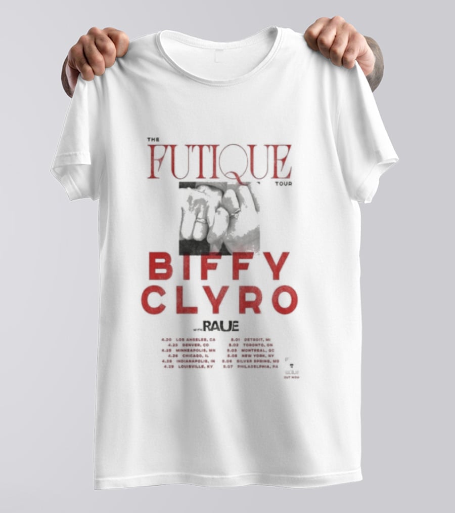 Biffy Clyro Futique 2026 North American Tour Dates Red Black T-Shirt