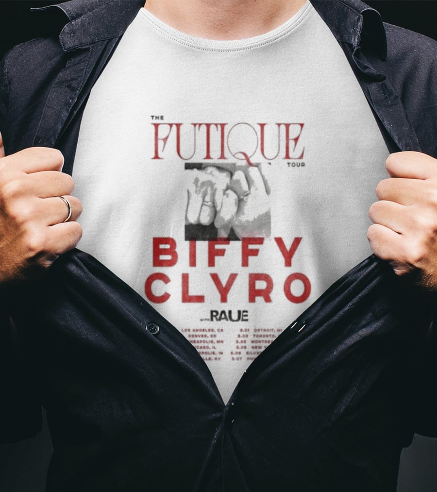Biffy Clyro Futique 2026 North American Tour Dates Red Black T-Shirt
