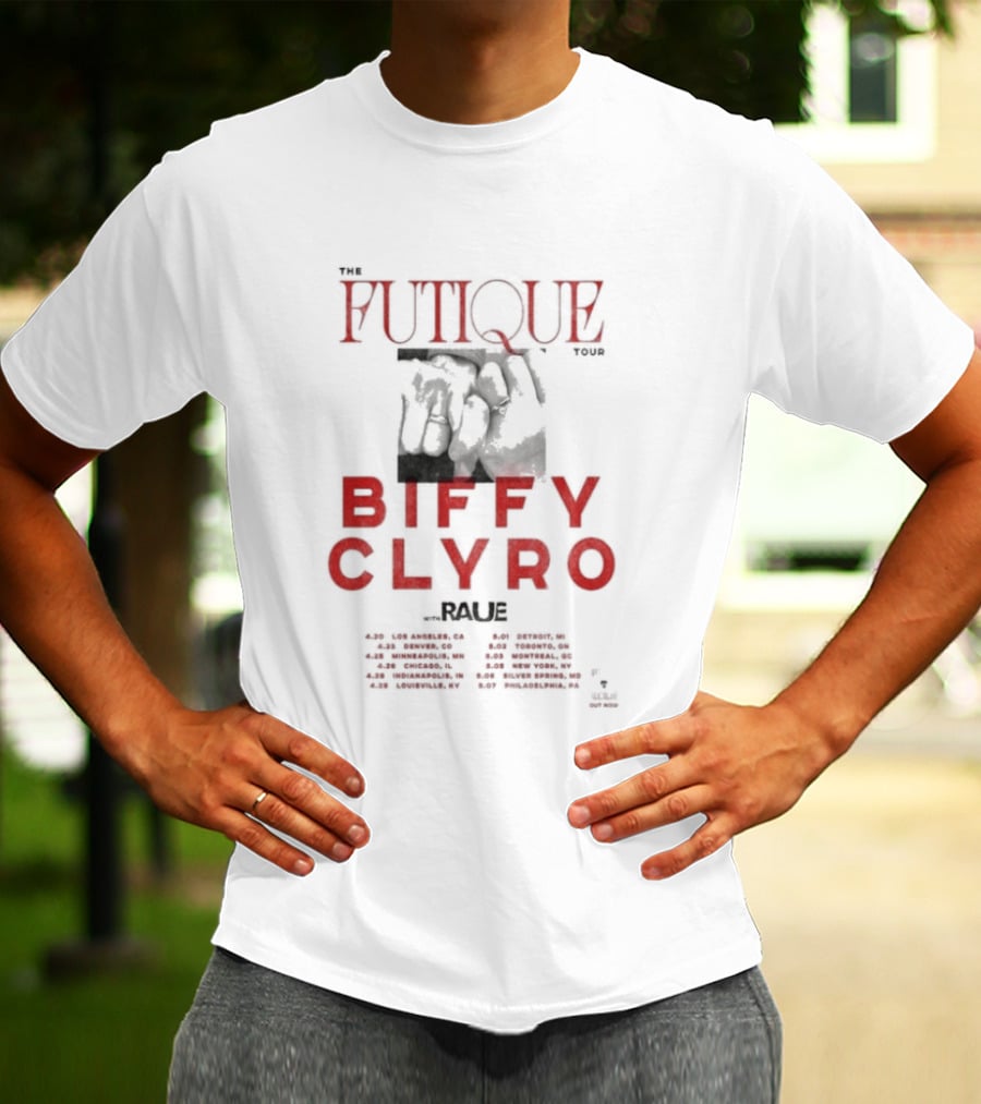 Biffy Clyro Futique 2026 North American Tour Dates Red Black T-Shirt