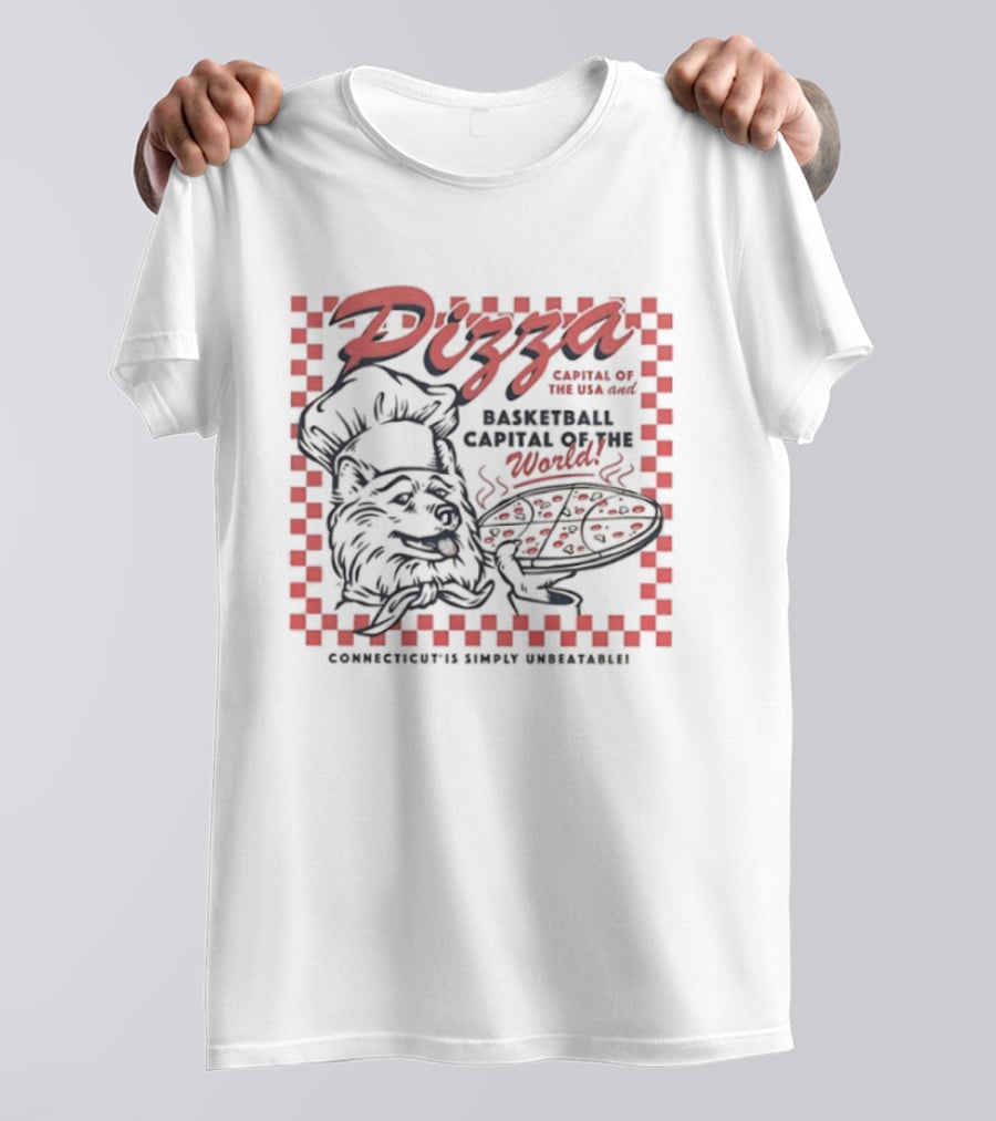 Pizza Capital Of The USA Basketball Capital Of The World Chef's Signature T-Shirt