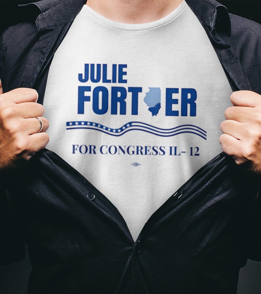 Julie Fortier For Congress IL 12 With Illinois State Map T-Shirt
